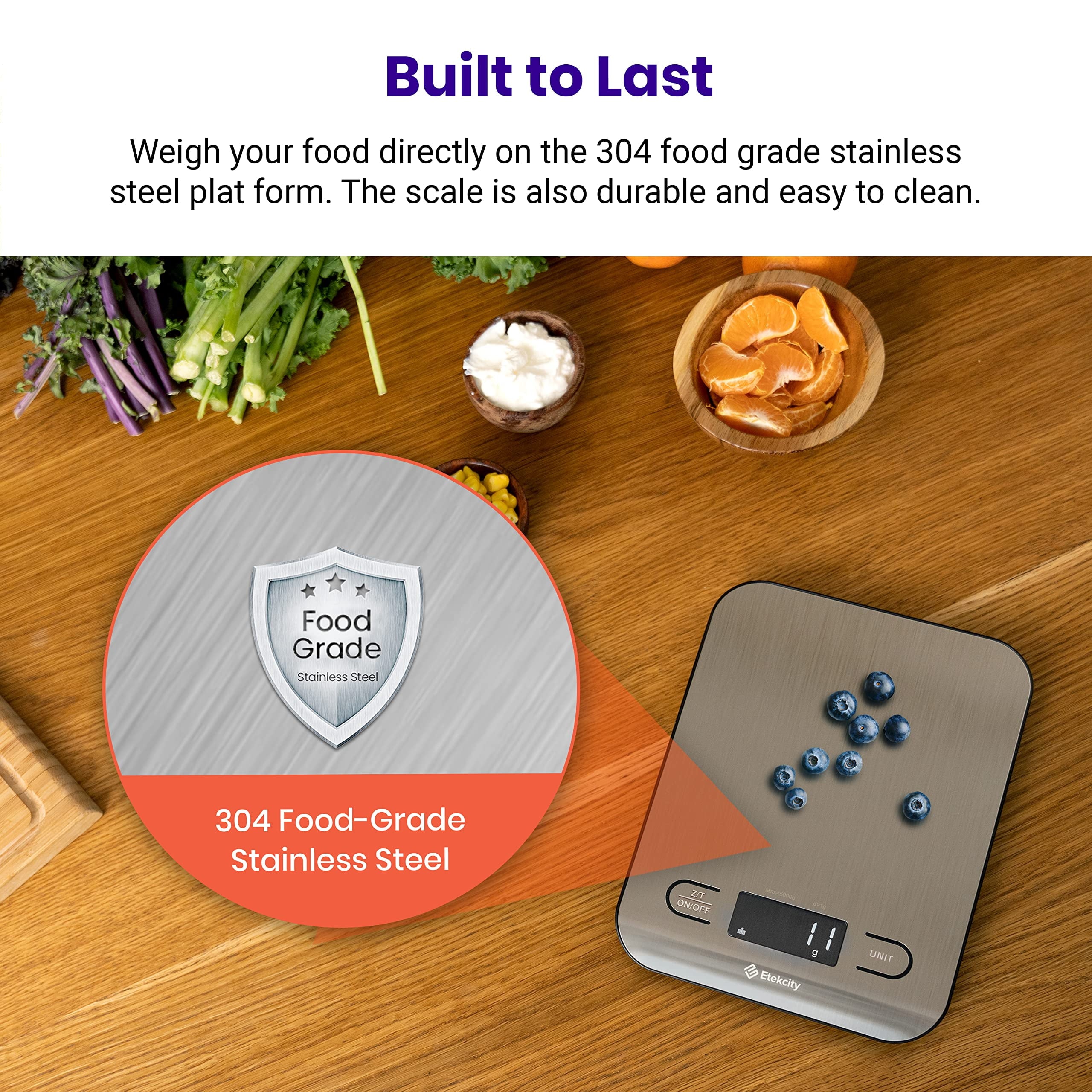 Etekcity Choice Smart Nutrition Scale Accurate Sensors Large Digital Display Kitchen Scale