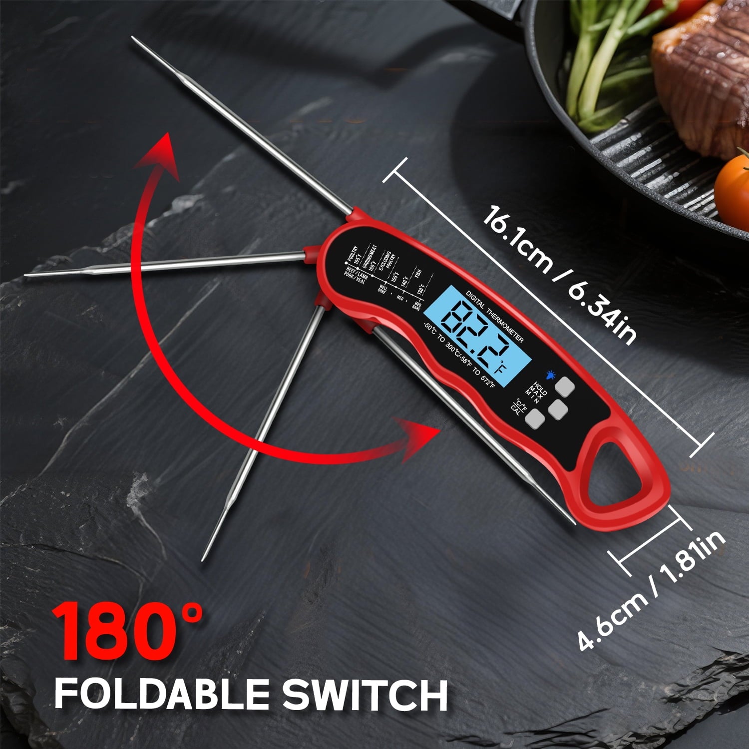 Alpha Grillers Meat Thermometer Digital - Instant Read Food Thermometer for Cooking Grilling Air Fryer Griddle Probe Kitchen Gadgets Essentials BBQ Accessories Grill Gifts for Men Him Dad Fathers Day