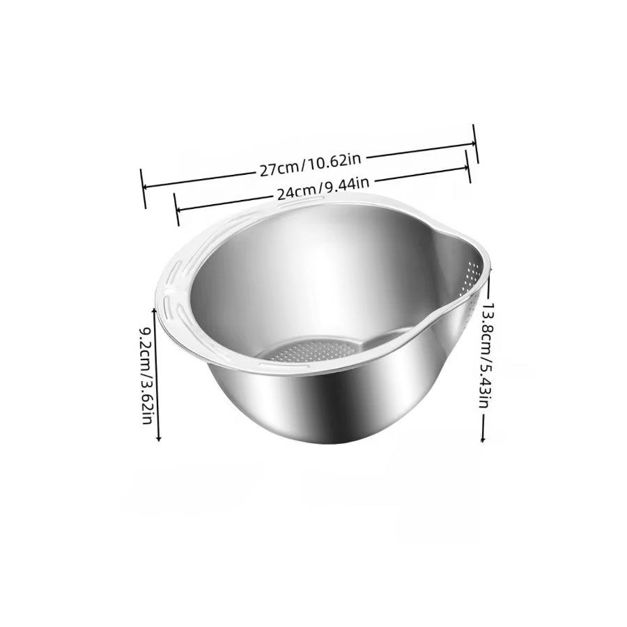 Rice Washer Strainer Bowl Stainless Steelrice Washing Bowl Rice Sieve Colander Fruit and Vegetable Strainer Kitchen Tools