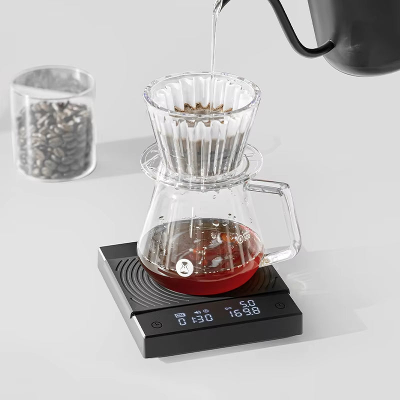 Store Black Mirror Basic+2 plus New up Digital Coffee Food Kitchen Scale with Time USB Light Weight Mini Digital Scale