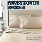 Bed Sheets Set Queen with 2 Pillowcases, Hotel Luxury Platinum 1800 Series Brushed Microfiber Deep Pocket Fitted Sheet, Fade Resistant Ultra Soft 4 Pcs Bedding for Hot Sleepers, Cream