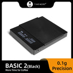 Store Black Mirror Basic+2 plus New up Digital Coffee Food Kitchen Scale with Time USB Light Weight Mini Digital Scale