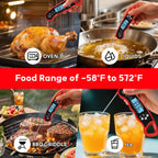 Alpha Grillers Meat Thermometer Digital - Instant Read Food Thermometer for Cooking Grilling Air Fryer Griddle Probe Kitchen Gadgets Essentials BBQ Accessories Grill Gifts for Men Him Dad Fathers Day