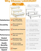 3 Tier Serving Stand Porcelain Serving Platter Tier Serving Trays with Collapsible Sturdier Rack, Serving Dishes and Platters for Valentine'S Day, Christmas, Entertaining, Gold, 12 Inch