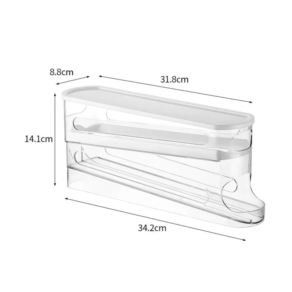 Bilayer Fridge Egg Storage Box Automatic Rolling Eggs Holder Rack Ladder Style Refrigerator Eggs Dispenser Egg Organizers Holder