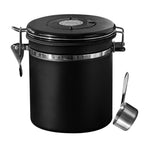 Coffee Beans Vacuum Sealed Jug,Stainless Steel Food Airtight Container for Kitchenware,Portable Grain Storage Can for Kitchen