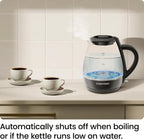 Chefman 1L Electric Glass Kettle w/ LED Indicator Light, Automatic Shutoff - Black