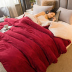 Wool Throw Blanket Keep Warm Winter Bed Blankets Double Sided Queen Duvet Cover Camping Double Bed Cover Bedspread on the Bed