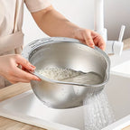 Rice Washer Strainer Bowl Stainless Steelrice Washing Bowl Rice Sieve Colander Fruit and Vegetable Strainer Kitchen Tools