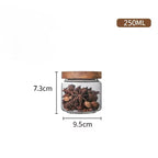 1Pcs Wood Lid Orgnizer Glass Airtight Canister Kitchen Storage Bottles Jar Sealed Food Container Ginger Cereal Dispenser Set