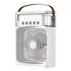 3 in 1 Mini Portable Cooling Fan with USB Charging Water Mist Air Conditioner LED Night Light for Home Office Desk Humidifier