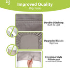 Luxury Series Queen Sheet Set - 100% Pure Viscose Bamboo Sheets - Super Soft, Cooling for Hot Sleepers - Deep Pocket (S Grey)