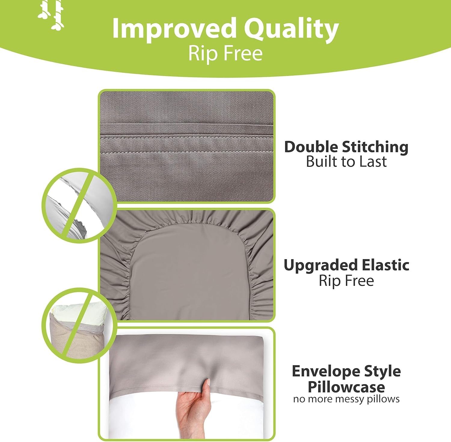 Luxury Series Queen Sheet Set - 100% Pure Viscose Bamboo Sheets - Super Soft, Cooling for Hot Sleepers - Deep Pocket (S Grey)