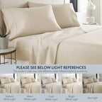 Bed Sheets Set Queen with 2 Pillowcases, Hotel Luxury Platinum 1800 Series Brushed Microfiber Deep Pocket Fitted Sheet, Fade Resistant Ultra Soft 4 Pcs Bedding for Hot Sleepers, Cream