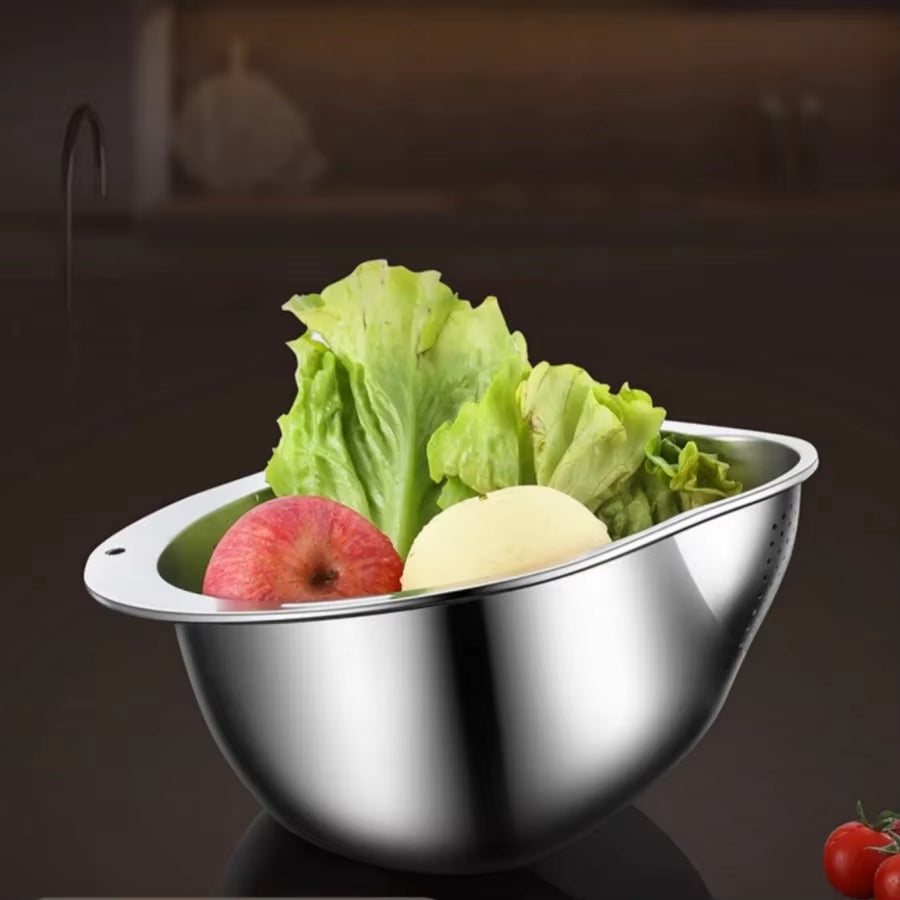 Rice Washer Strainer Bowl Stainless Steelrice Washing Bowl Rice Sieve Colander Fruit and Vegetable Strainer Kitchen Tools