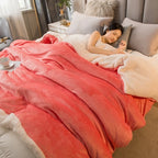 Wool Throw Blanket Keep Warm Winter Bed Blankets Double Sided Queen Duvet Cover Camping Double Bed Cover Bedspread on the Bed
