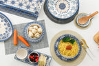 Blue Talavera Salad Plates Set of 4, 8.75 Inch Ceramic Dessert Plates for Salad, Appetizer, Side Dishes, Microwave and Dishwasher Safe, Gift for Housewarming and Thanksgiving