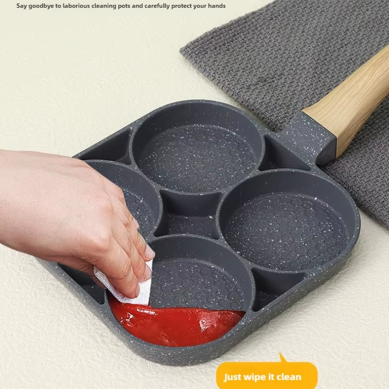 LMETJMA Egg Frying Pan Nonstick Pancake Pans 4-Cups Cookware Pancake Pan Egg Pan Suitable for Gas Stove Induction Cooker JT87