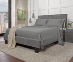100% Organic Eucalyptus Bed Sheets King Size 4 Piece Set, Tencel Lyocell, Silky Soft & Smooth, Breathable, 16 Inch Deep Pockets, 1 Fitted, 1 Flat, 2 Pillowcases (King, Stone Grey)