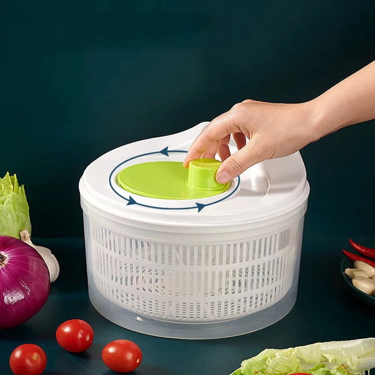Salad Mixer, Lettuce Washer, Dryer, Drainer, Strainer for Washing and Drying Leafy Vegetables, Kitchen Tools