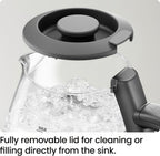 Chefman 1L Electric Glass Kettle w/ LED Indicator Light, Automatic Shutoff - Black