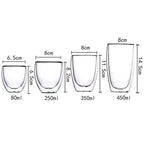 2-18PCS Double Wall High Borosilicate Glass Mug Heat Resistant Tea Milk Juice Coffee Water Cup Bar Drinkware Gift Creativity Set