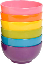 Melamine Mini Bowls, 6-Piece Set, Small Serving Bowl – Snack, Condiment, Dip, Dessert, Ice Cream – Shatter Proof, Food-Safe, BPA Free, Dishwasher Safe, 4” 10 Oz - Multicolor